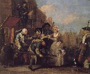 William Hogarth Prodigal son to court arrest oil